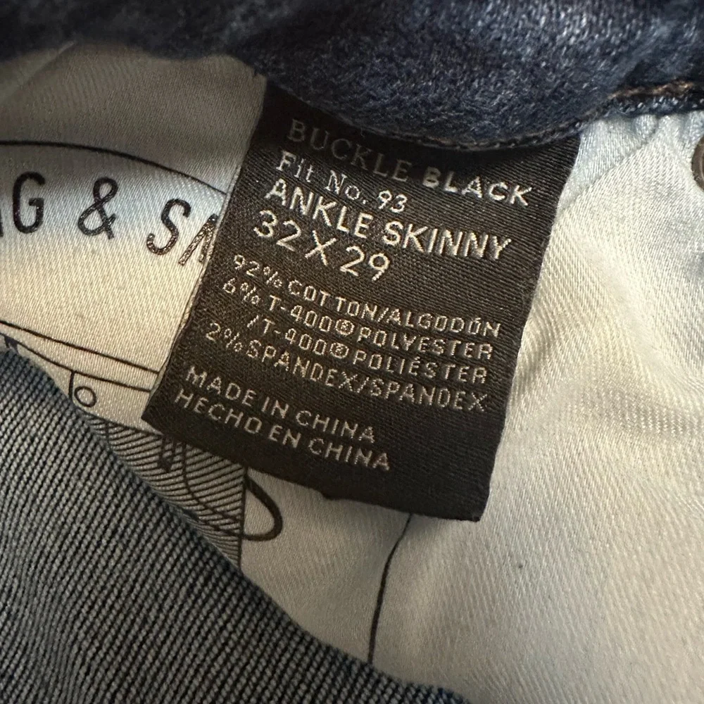 Buckle Black Fit No. 93 Ankle Skinny Jeans 32x29 - Picture 6 of 6